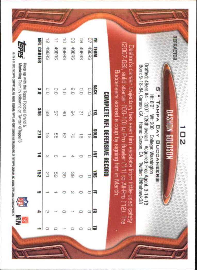 2013 Topps Chrome Football Part 2 Parallel Regular Refractors Cards #1 to #220 - Picture 102 of 246