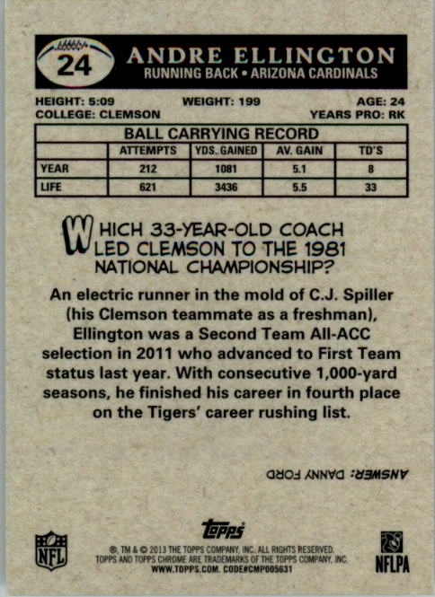 2013 Topps Chrome Football Part 4 Insert and Autograph Rookie Cards - Picture 37 of 166