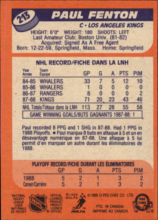 A5964- 1988-89 O-Pee-Chee Hk #s 200-264 +Rookies -You Pick- 15+ FREE US SHIP