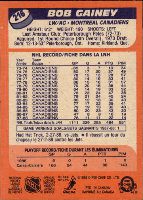 A5964- 1988-89 O-Pee-Chee Hk #s 200-264 +Rookies -You Pick- 15+ FREE US SHIP