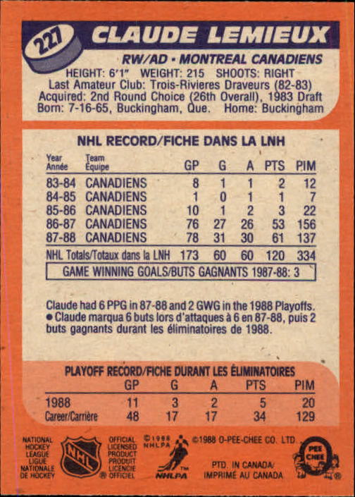 A5964- 1988-89 O-Pee-Chee Hk #s 200-264 +Rookies -You Pick- 15+ FREE US SHIP