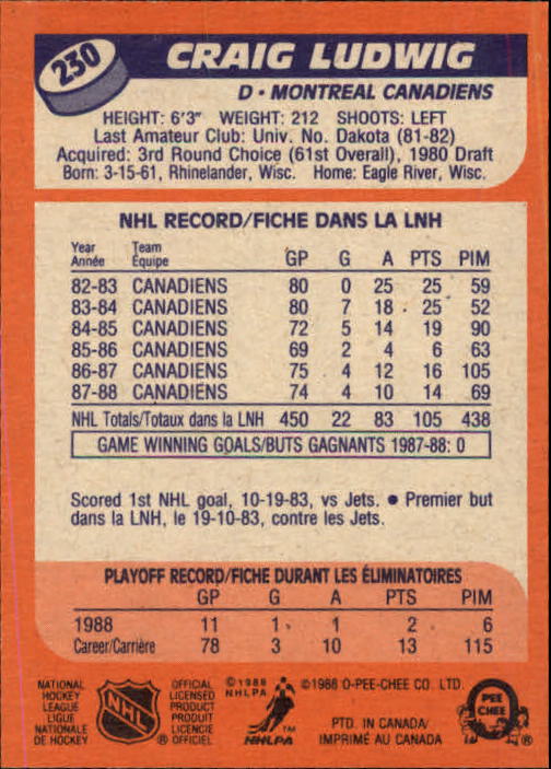 A5964- 1988-89 O-Pee-Chee Hk #s 200-264 +Rookies -You Pick- 15+ FREE US SHIP