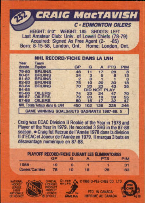 A5964- 1988-89 O-Pee-Chee Hk #s 200-264 +Rookies -You Pick- 15+ FREE US SHIP