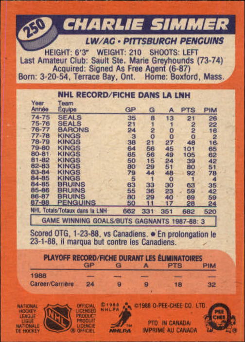 A5964- 1988-89 O-Pee-Chee Hk #s 200-264 +Rookies -You Pick- 15+ FREE US SHIP