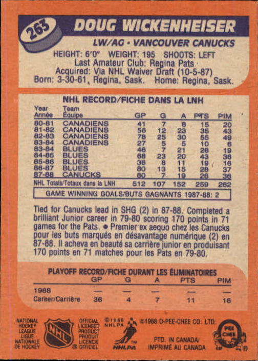 A5964- 1988-89 O-Pee-Chee Hk #s 200-264 +Rookies -You Pick- 15+ FREE US SHIP