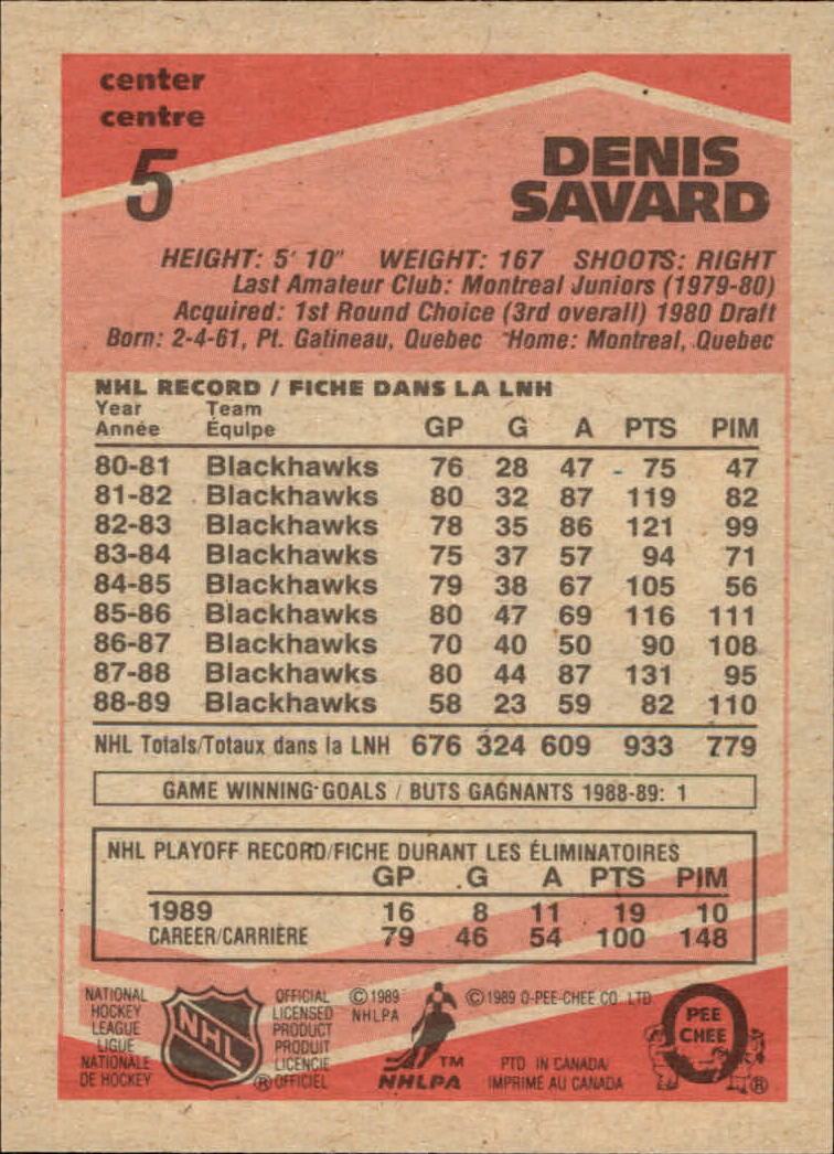 1989/1990 O-Pee-Chee Hockey Part 1 Main Set Cards #1 - #165 Rookies and Veterans - Picture 11 of 327