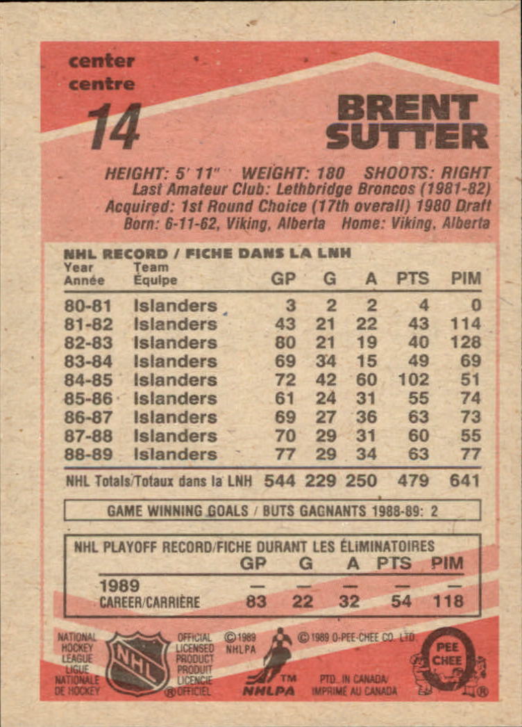 1989/1990 O-Pee-Chee Hockey Part 1 Main Set Cards #1 - #165 Rookies and Veterans - Picture 29 of 327