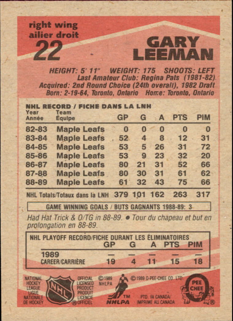 1989/1990 O-Pee-Chee Hockey Part 1 Main Set Cards #1 - #165 Rookies and Veterans - Picture 45 of 327