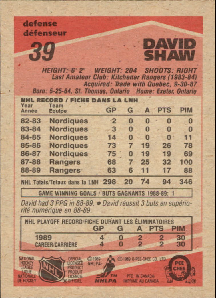 1989/1990 O-Pee-Chee Hockey Part 1 Main Set Cards #1 - #165 Rookies and Veterans - Picture 79 of 327