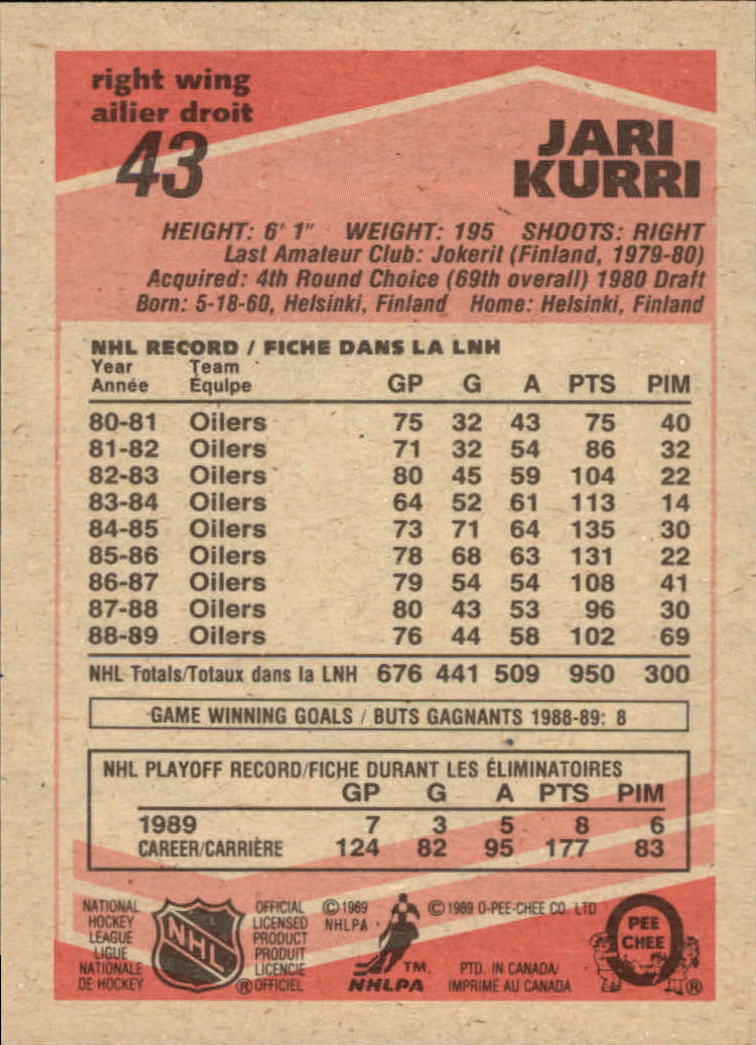 1989/1990 O-Pee-Chee Hockey Part 1 Main Set Cards #1 - #165 Rookies and Veterans - Picture 87 of 327