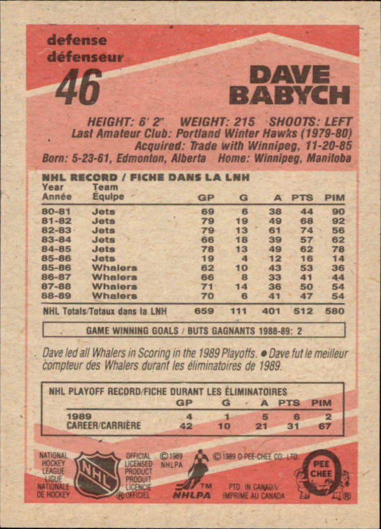 1989/1990 O-Pee-Chee Hockey Part 1 Main Set Cards #1 - #165 Rookies and Veterans - Picture 93 of 327