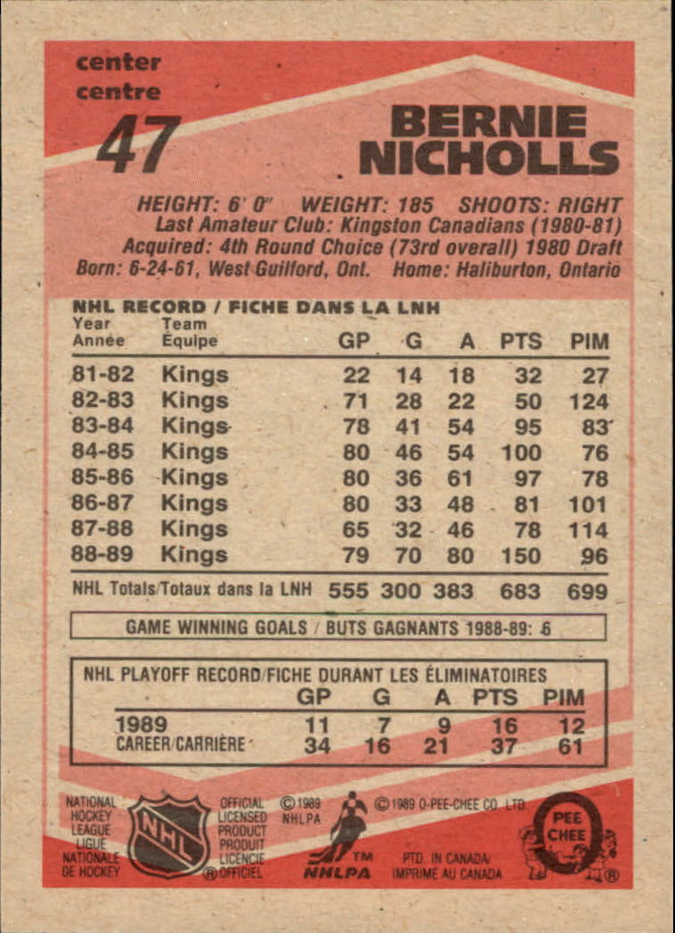 1989/1990 O-Pee-Chee Hockey Part 1 Main Set Cards #1 - #165 Rookies and Veterans - Picture 95 of 327