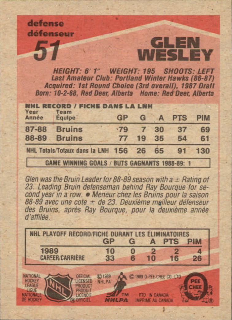 1989/1990 O-Pee-Chee Hockey Part 1 Main Set Cards #1 - #165 Rookies and Veterans - Picture 103 of 327