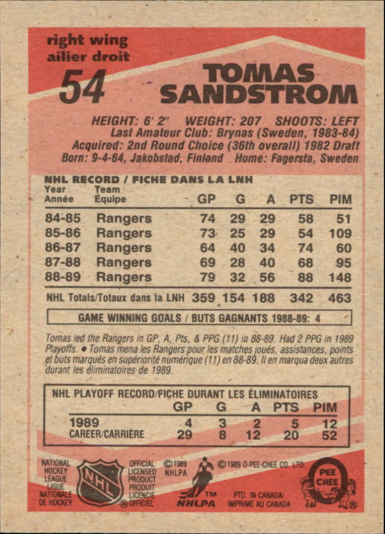 1989/1990 O-Pee-Chee Hockey Part 1 Main Set Cards #1 - #165 Rookies and Veterans - Picture 109 of 327
