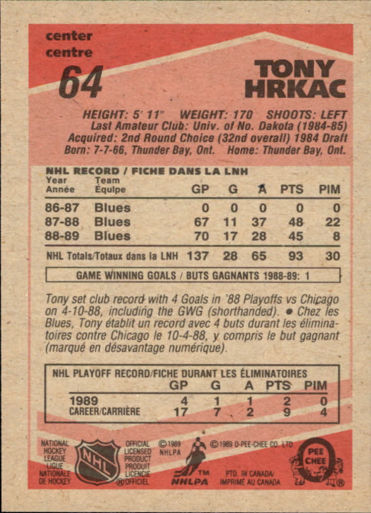 1989/1990 O-Pee-Chee Hockey Part 1 Main Set Cards #1 - #165 Rookies and Veterans - Picture 129 of 327