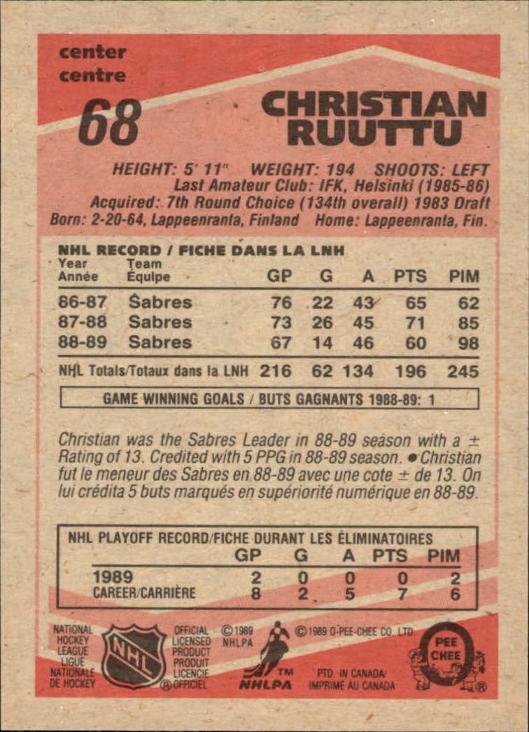 1989/1990 O-Pee-Chee Hockey Part 1 Main Set Cards #1 - #165 Rookies and Veterans - Picture 137 of 327