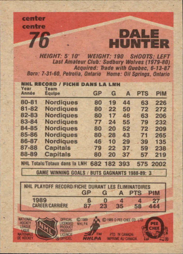 1989/1990 O-Pee-Chee Hockey Part 1 Main Set Cards #1 - #165 Rookies and Veterans - Picture 153 of 327