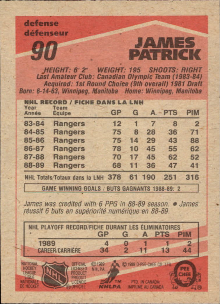 1989/1990 O-Pee-Chee Hockey Part 1 Main Set Cards #1 - #165 Rookies and Veterans - Picture 181 of 327