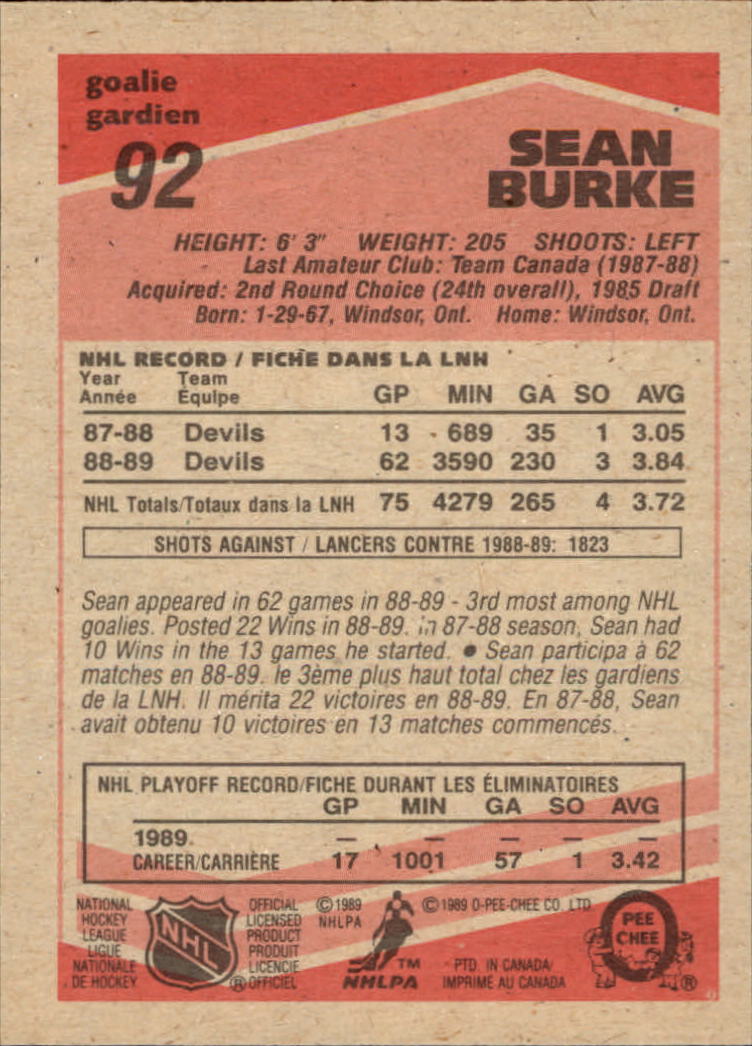 1989/1990 O-Pee-Chee Hockey Part 1 Main Set Cards #1 - #165 Rookies and Veterans - Picture 185 of 327