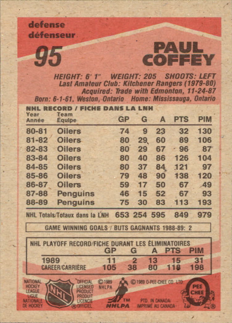 1989/1990 O-Pee-Chee Hockey Part 1 Main Set Cards #1 - #165 Rookies and Veterans - Picture 191 of 327