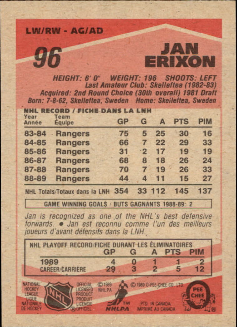 1989/1990 O-Pee-Chee Hockey Part 1 Main Set Cards #1 - #165 Rookies and Veterans - Picture 193 of 327