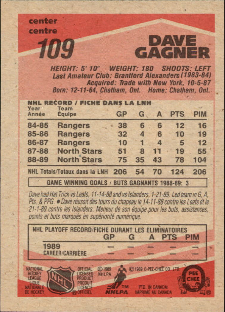 1989/1990 O-Pee-Chee Hockey Part 1 Main Set Cards #1 - #165 Rookies and Veterans - Picture 219 of 327