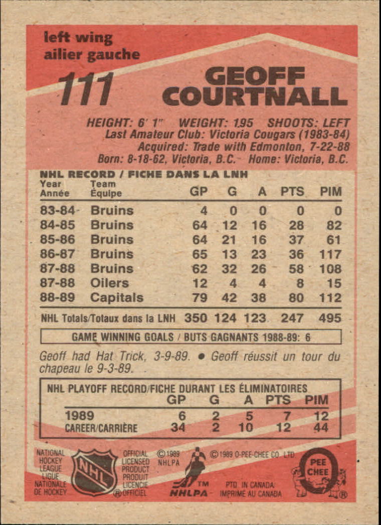 1989/1990 O-Pee-Chee Hockey Part 1 Main Set Cards #1 - #165 Rookies and Veterans - Picture 223 of 327