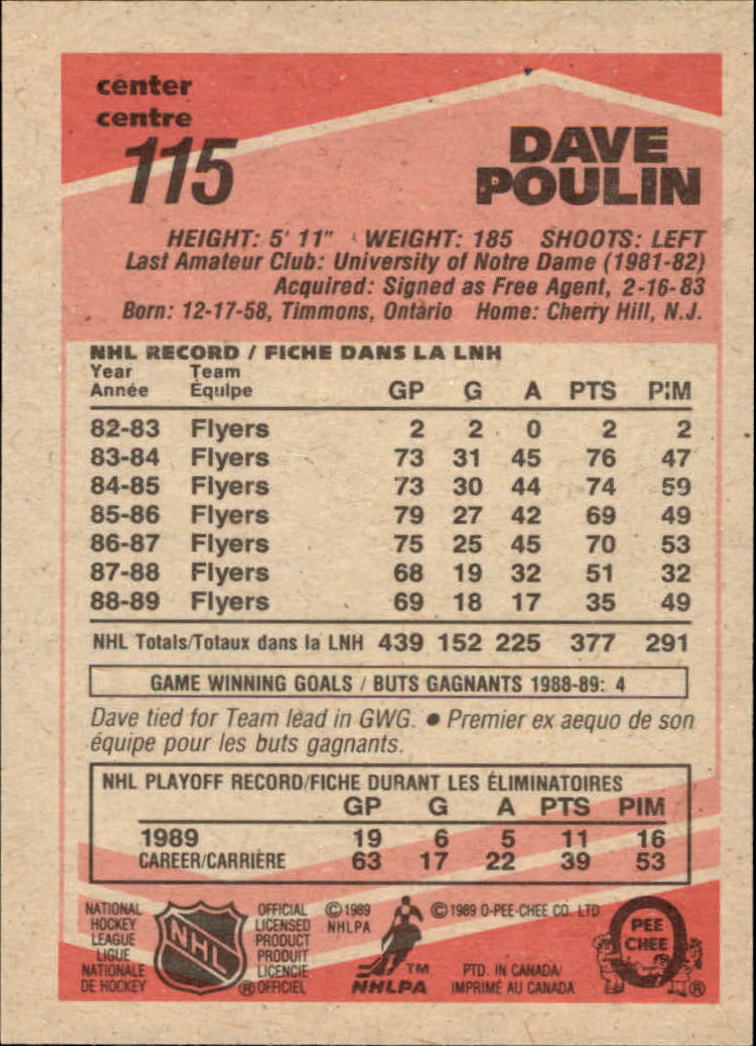 1989/1990 O-Pee-Chee Hockey Part 1 Main Set Cards #1 - #165 Rookies and Veterans - Picture 229 of 327