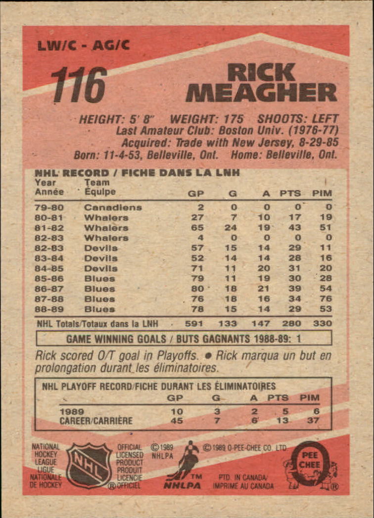 1989/1990 O-Pee-Chee Hockey Part 1 Main Set Cards #1 - #165 Rookies and Veterans - Picture 231 of 327