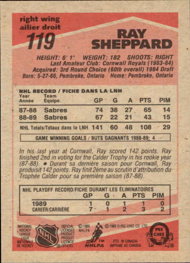 1989/1990 O-Pee-Chee Hockey Part 1 Main Set Cards #1 - #165 Rookies and Veterans - Picture 237 of 327