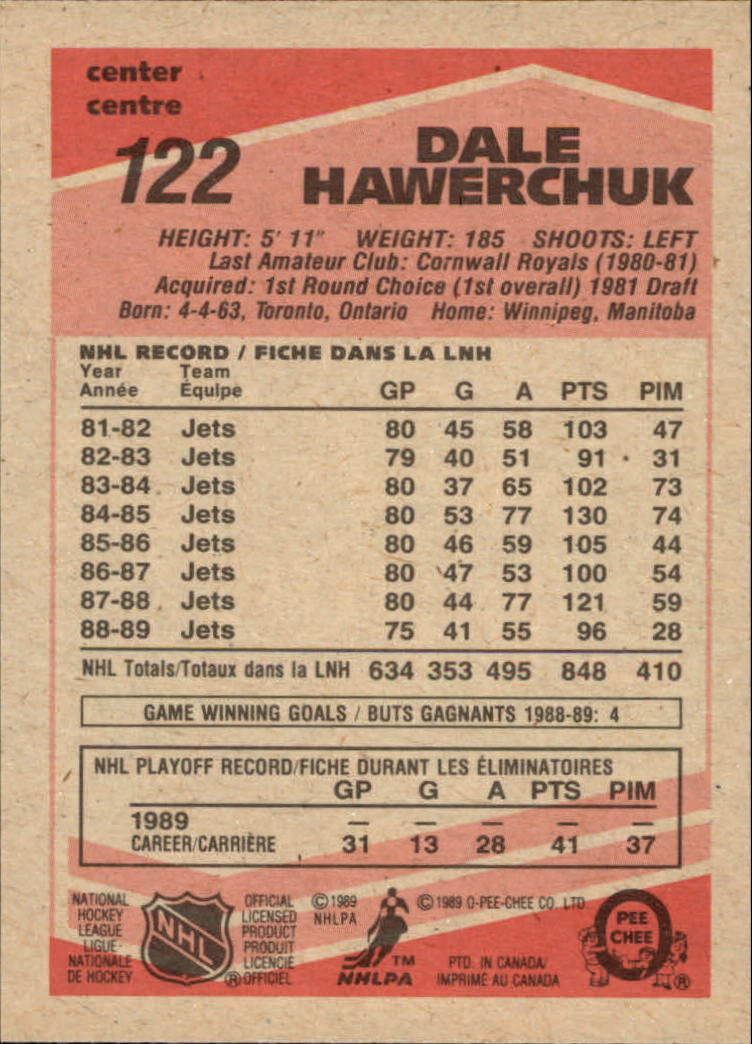 1989/1990 O-Pee-Chee Hockey Part 1 Main Set Cards #1 - #165 Rookies and Veterans - Picture 243 of 327