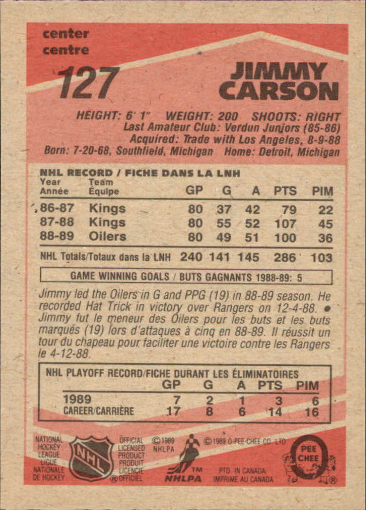 1989/1990 O-Pee-Chee Hockey Part 1 Main Set Cards #1 - #165 Rookies and Veterans - Picture 253 of 327