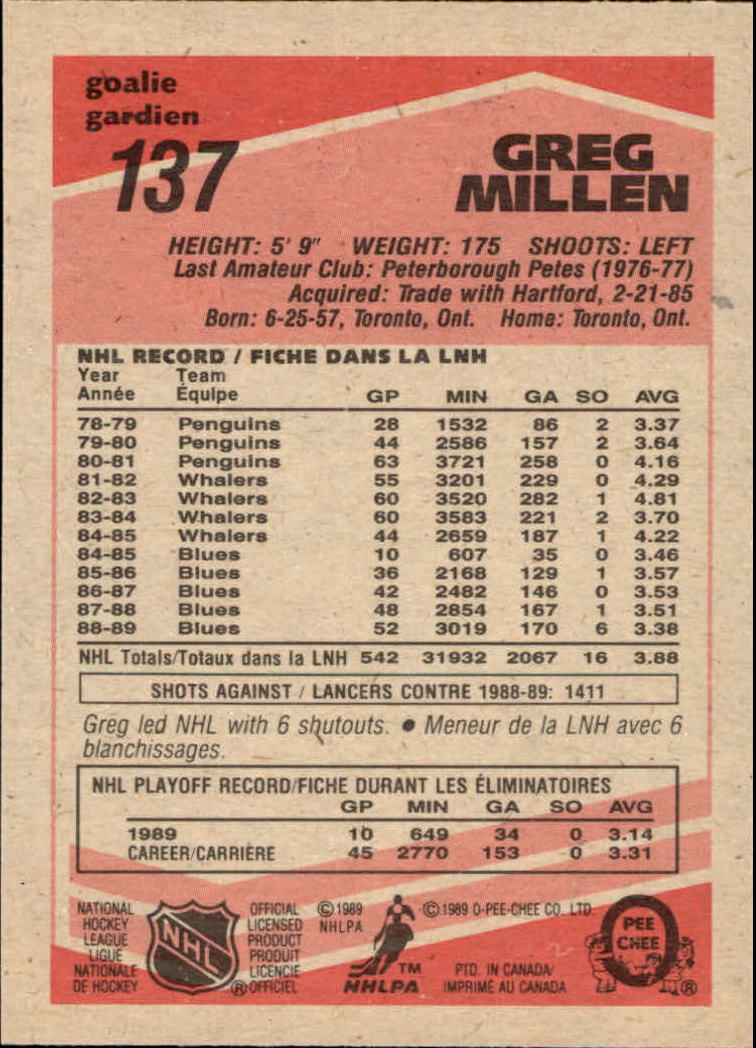 1989/1990 O-Pee-Chee Hockey Part 1 Main Set Cards #1 - #165 Rookies and Veterans - Picture 273 of 327