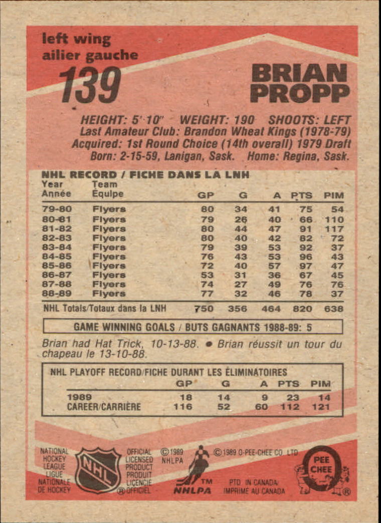 1989/1990 O-Pee-Chee Hockey Part 1 Main Set Cards #1 - #165 Rookies and Veterans - Picture 277 of 327