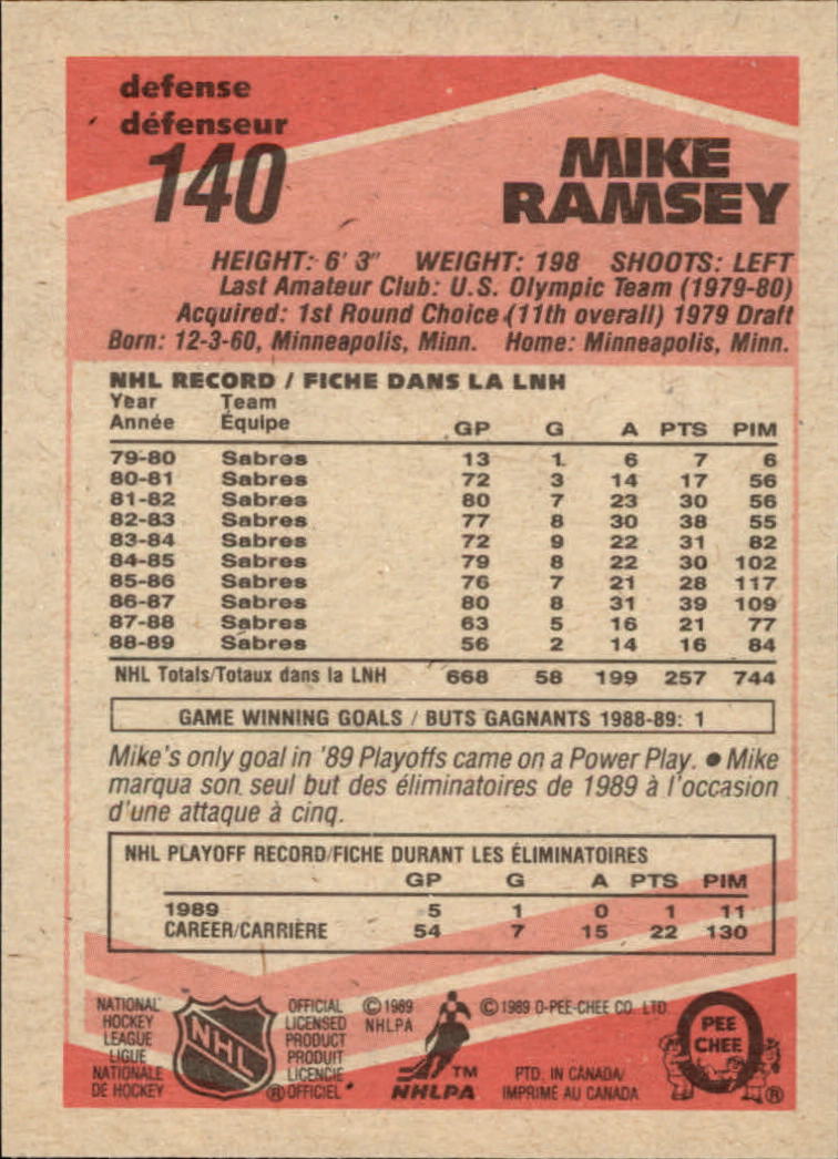 1989/1990 O-Pee-Chee Hockey Part 1 Main Set Cards #1 - #165 Rookies and Veterans - Picture 279 of 327