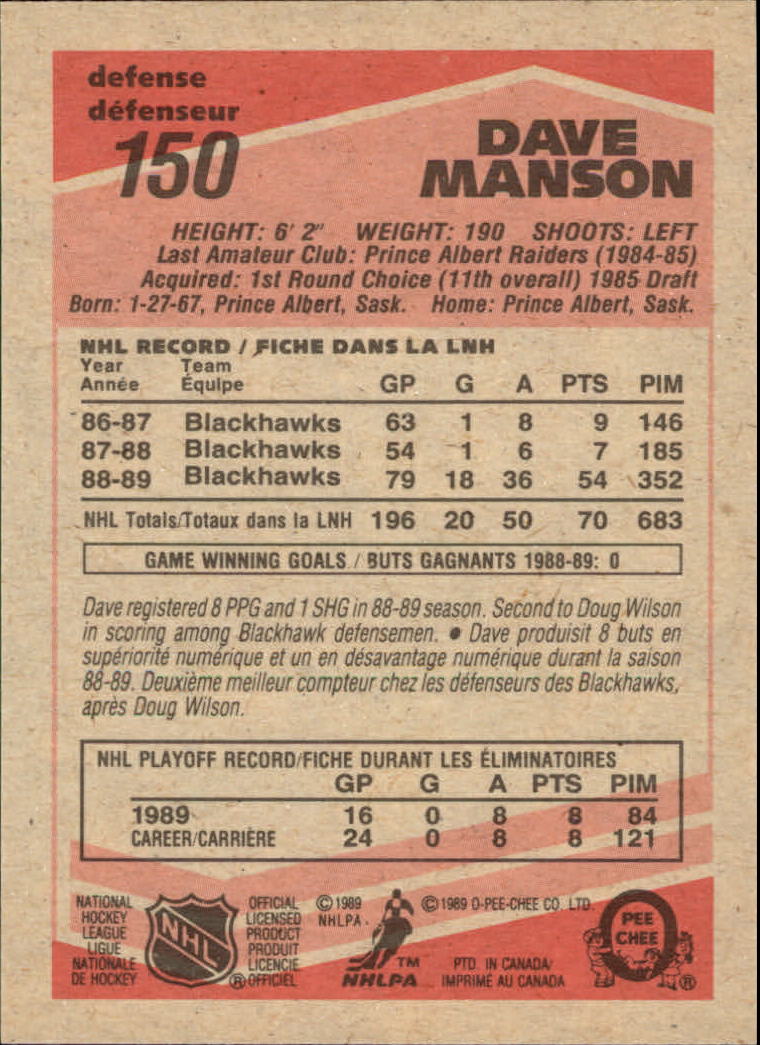 1989/1990 O-Pee-Chee Hockey Part 1 Main Set Cards #1 - #165 Rookies and Veterans - Picture 299 of 327