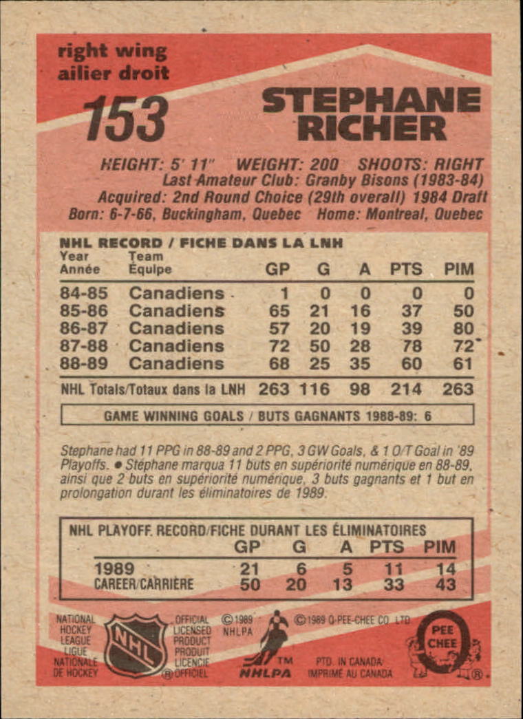 1989/1990 O-Pee-Chee Hockey Part 1 Main Set Cards #1 - #165 Rookies and Veterans - Picture 305 of 327