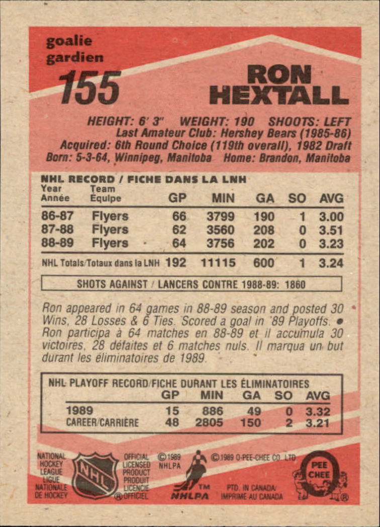 1989/1990 O-Pee-Chee Hockey Part 1 Main Set Cards #1 - #165 Rookies and Veterans - Picture 309 of 327
