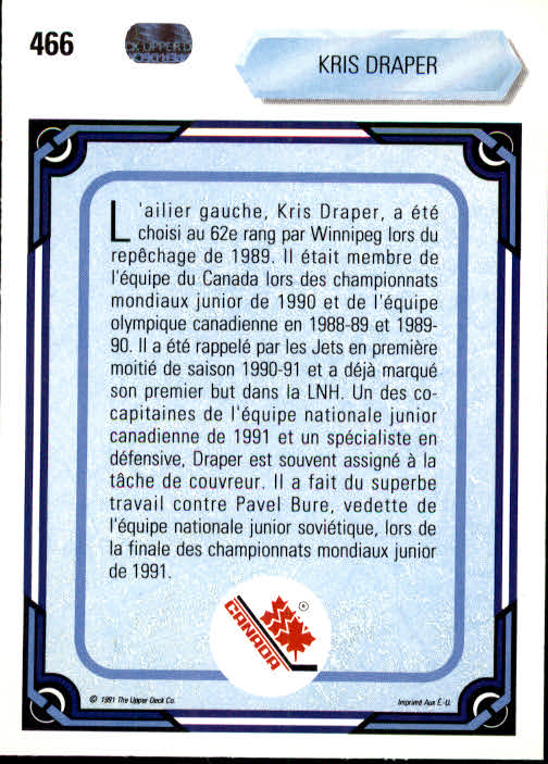 A9086- 1990-91 Upper Deck French Hk Cards 401-550 -You Pick- 15+ FREE US SHIP