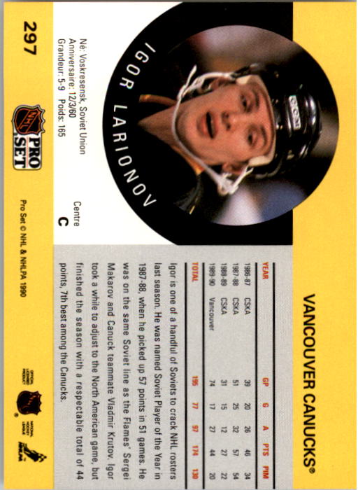 1990 91 pro set hockey error cards