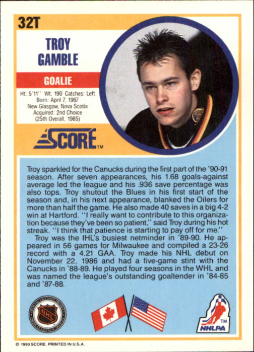 1990-91 Score Rookie Traded Hockey #1-109 - Your Choice ...