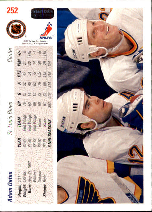 A7264- 1991-92 Upper Deck Hk #'s 251-500 +Rookies -You Pick- 15+ FREE US SHIP