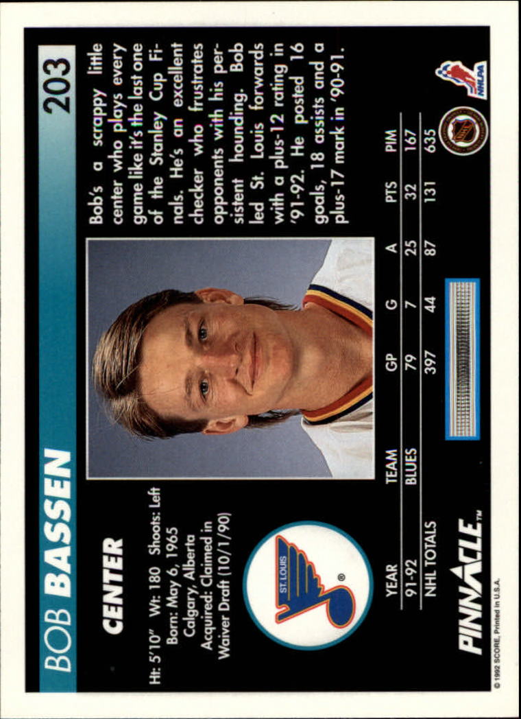 1992 93 Pinnacle Hockey Cards 201 400 Pick Choose Complete EBay
