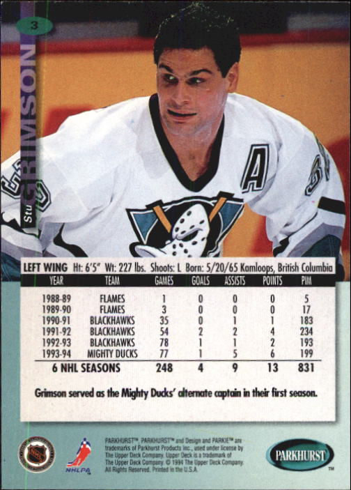 B0740- 1994-95 Parkhurst Hk Card #s 1-200 +Rookies -You Pick- 15+ FREE US SHIP - Picture 7 of 383