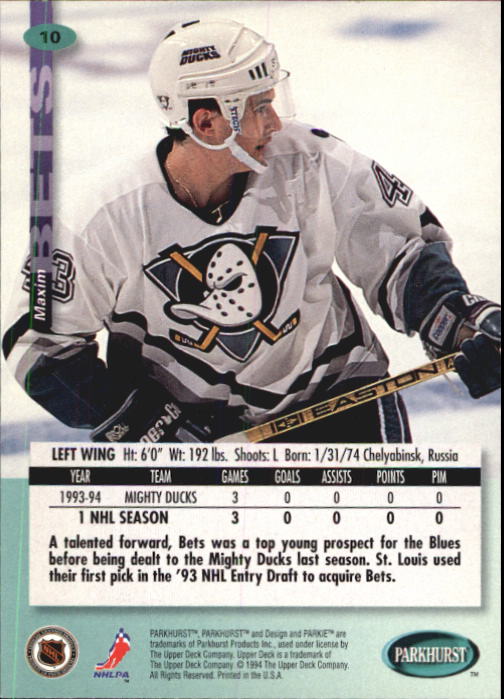 B0740- 1994-95 Parkhurst Hk Card #s 1-200 +Rookies -You Pick- 15+ FREE US SHIP - Picture 21 of 383