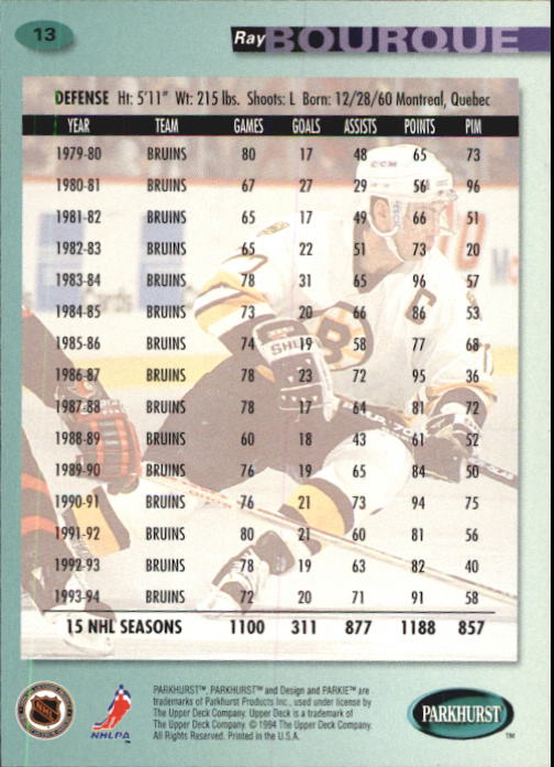 B0740- 1994-95 Parkhurst Hk Card #s 1-200 +Rookies -You Pick- 15+ FREE US SHIP - Picture 27 of 383