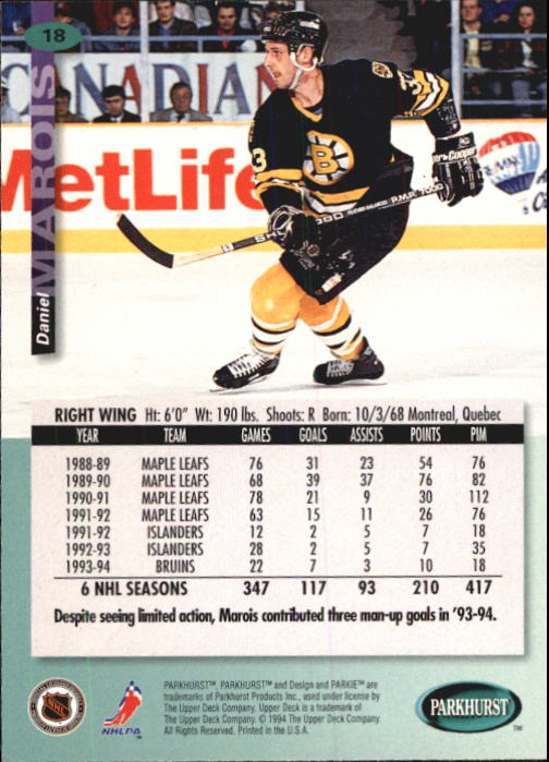 B0740- 1994-95 Parkhurst Hk Card #s 1-200 +Rookies -You Pick- 15+ FREE US SHIP - Picture 37 of 383