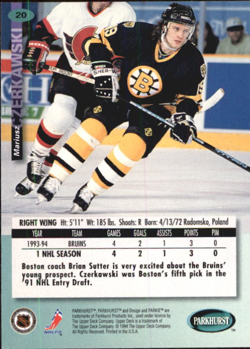 B0740- 1994-95 Parkhurst Hk Card #s 1-200 +Rookies -You Pick- 15+ FREE US SHIP - Picture 41 of 383