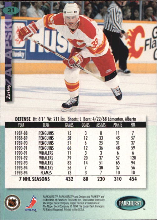 B0740- 1994-95 Parkhurst Hk Card #s 1-200 +Rookies -You Pick- 15+ FREE US SHIP - Picture 61 of 383