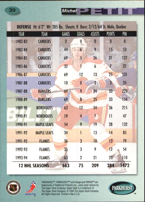 B0740- 1994-95 Parkhurst Hk Card #s 1-200 +Rookies -You Pick- 15+ FREE US SHIP - Picture 75 of 383